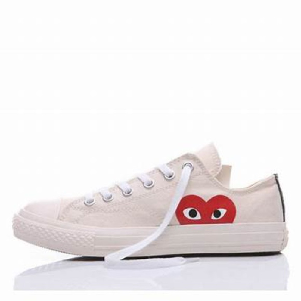 authentic comme des garcons white converse